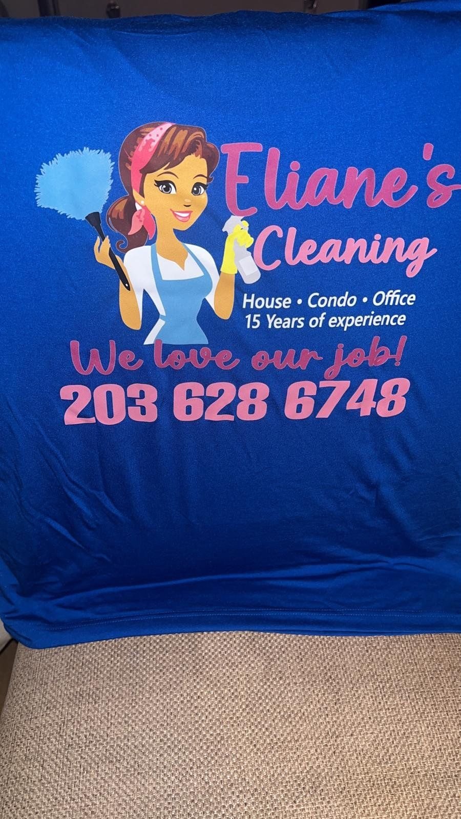 The Eliane's Cleaning uniform shirt